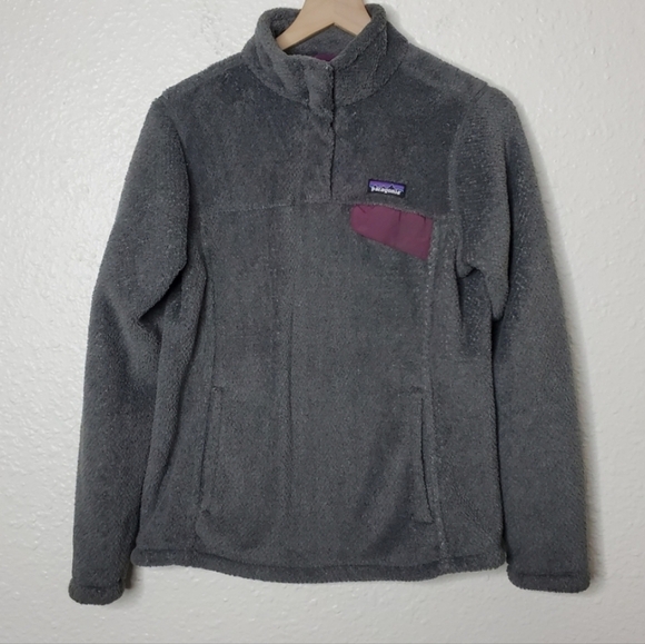 Patagonia Retool Snap T Gray and Purple Fleece Pullover M - Picture 3 of 7